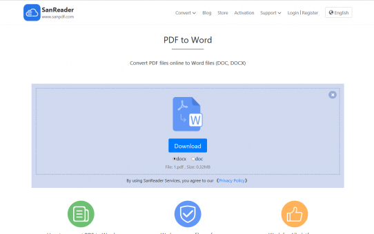Eenvoudige online conversietool die PDF naar Word kan converteren