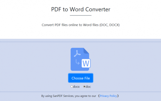 Como converter arquivos PDF para arquivos do Word (DOC, DOCX) usando o Sanpdf?