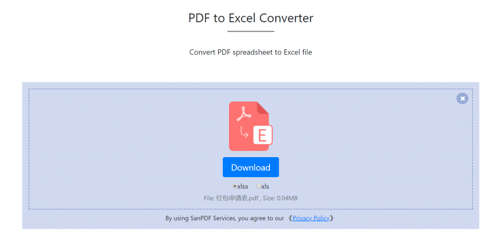 PDF to Excel