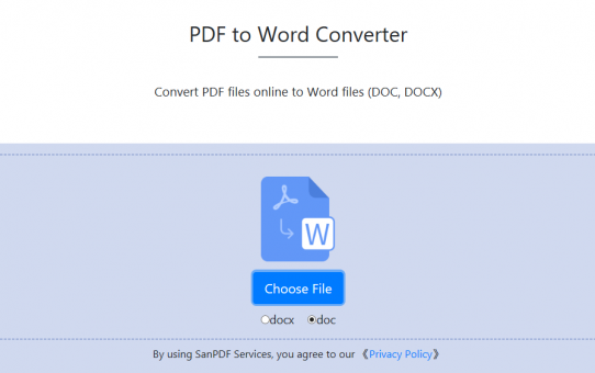 How to convert PDF files to Word(DOC,DOCX)  files using Sanpdf?