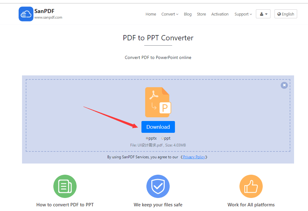  click the location as shown in the figure to download the ppt file.  