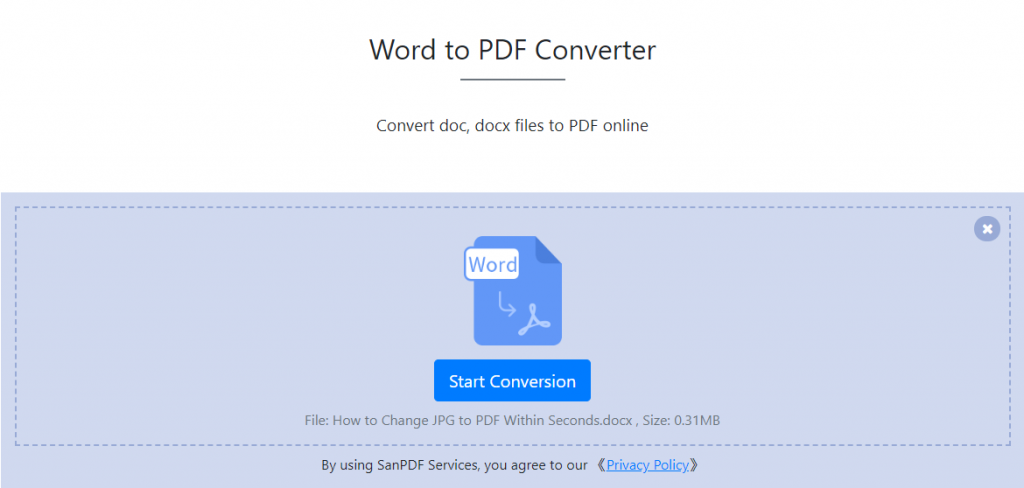 Microsoft Office Word (.doc, .docx) to San PDF