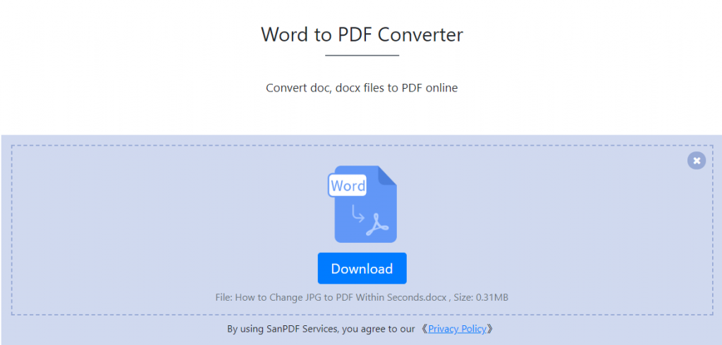 Microsoft Office Word (.doc, .docx) to San PDF