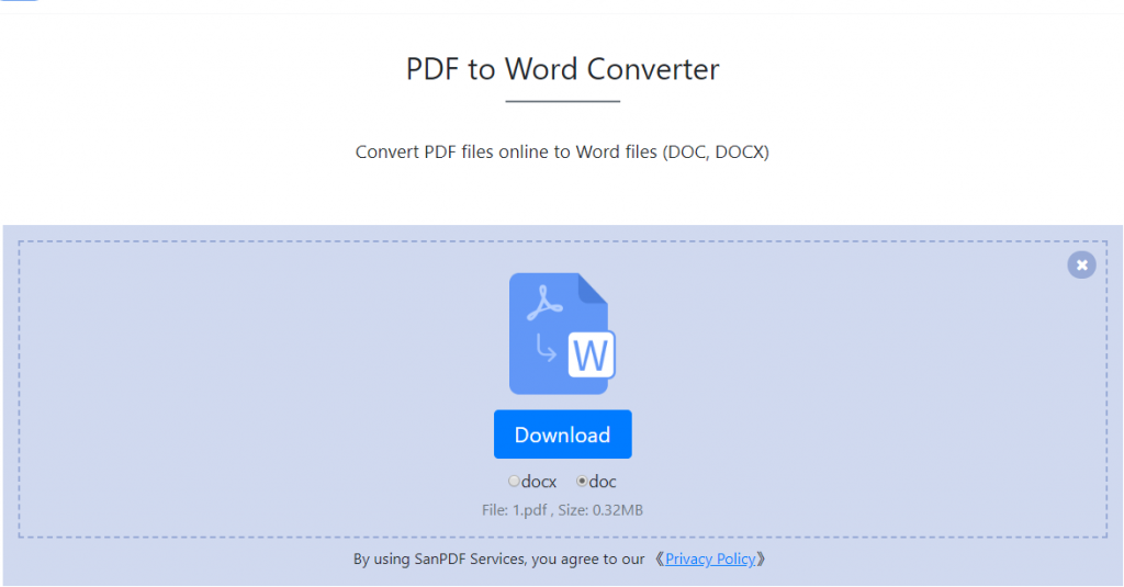 San PDF to Microsoft Office Word (.doc, .docx)