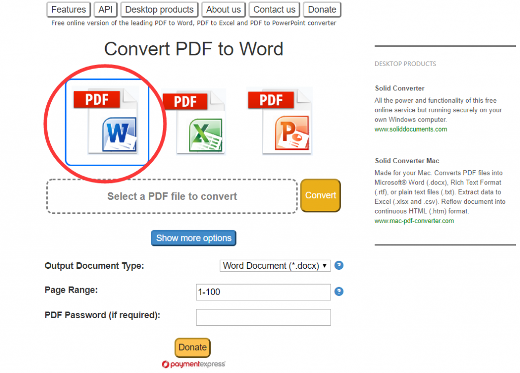 San PDF to Microsoft Office Word (.doc, .docx)