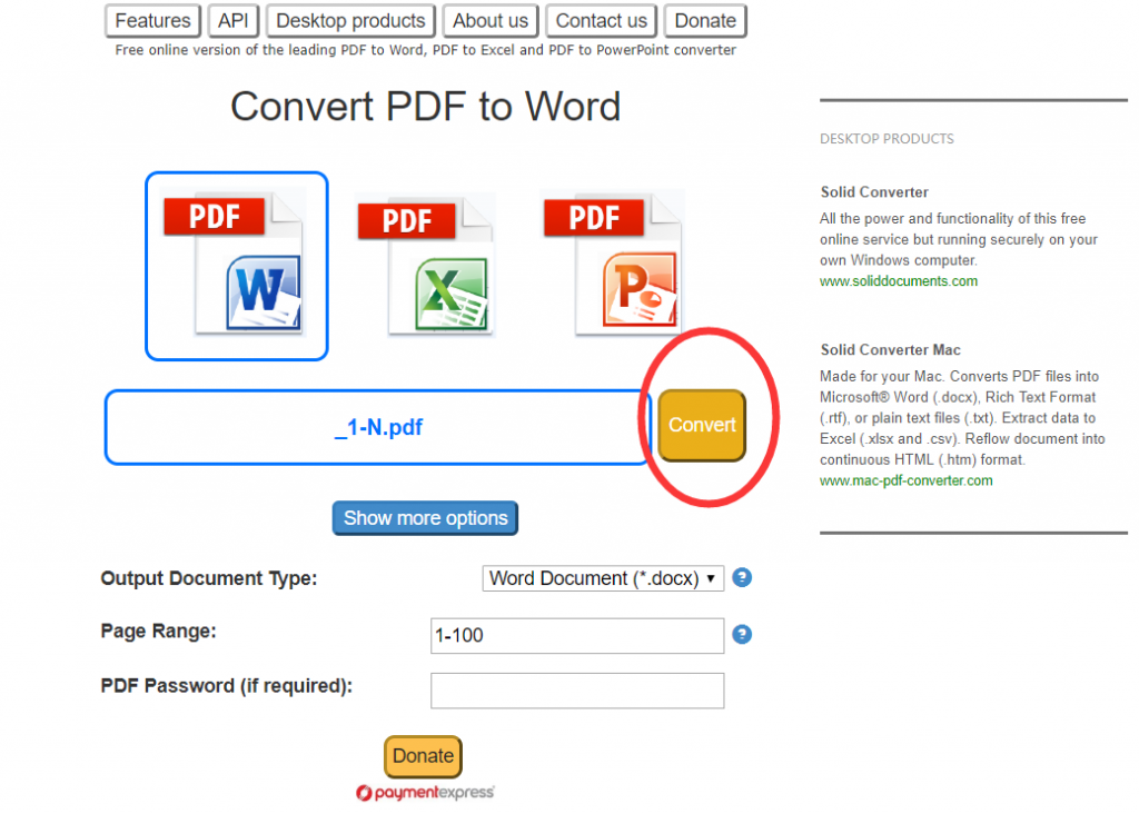 San PDF to Microsoft Office Word (.doc, .docx)