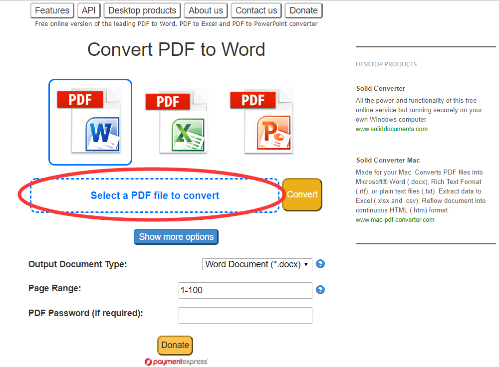 San PDF to Microsoft Office Word (.doc, .docx)