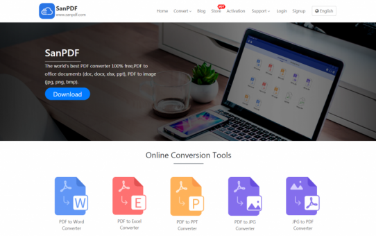 How to convert ADOBE PDF files perfectly and conveniently into Microsoft Office Word 2019, this SanPDF online converter you deserve
