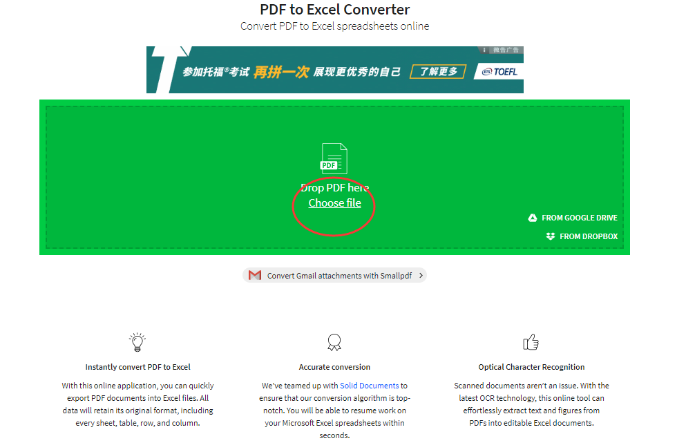 PDF to excel