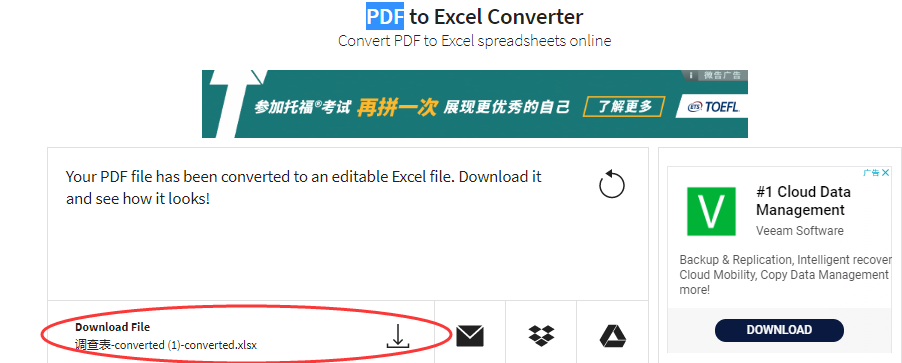 PDF  to excel