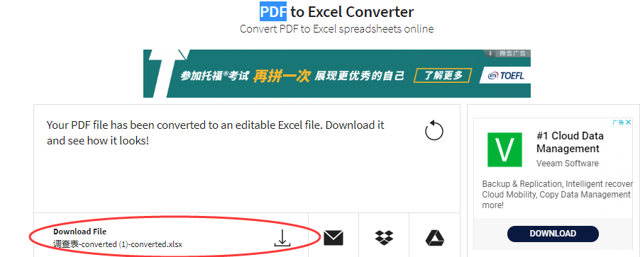 PDF to excel