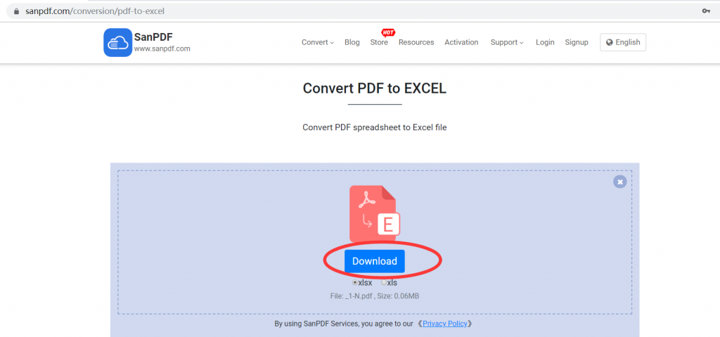ADOBE PDF file to Microsoft Office Excel(.xls,.xlsx) form