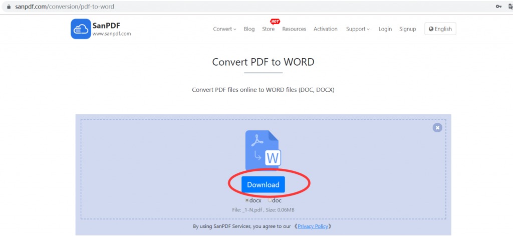 ADOBE PDF to a  Microsoft Office Word (.doc, .docx)
