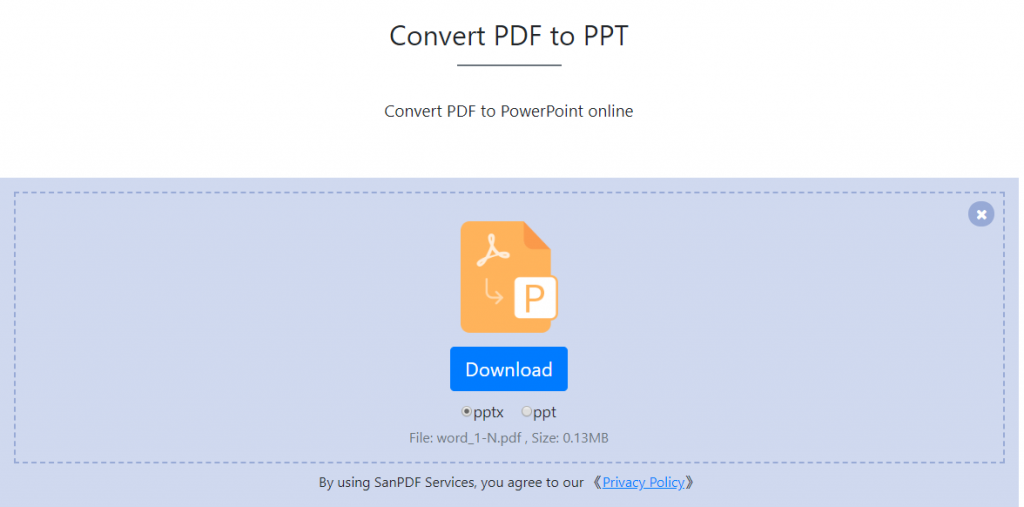 PDF to Microsoft office powerpoint 