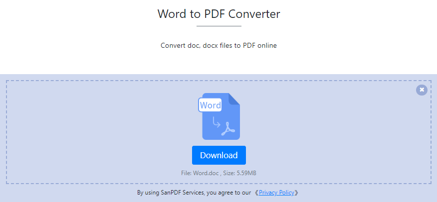 Microsoft office Word（.docx，.doc） to Adobe PDF;download
