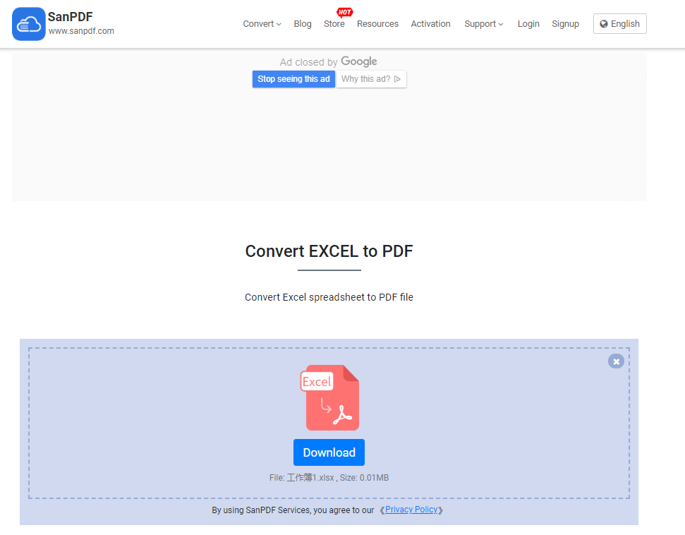 Microsoft office Excel (.xls,.xlsx) to Adobe PDF