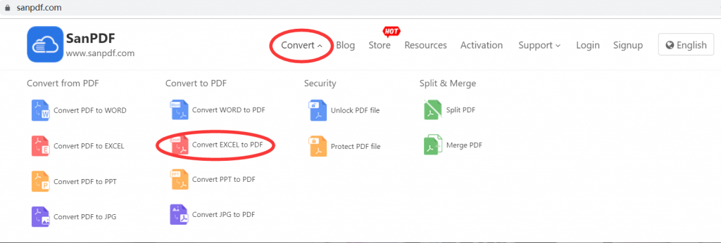 Microsoft Office Excel(.xls,.xlsx) is converted to ADOBE PDF