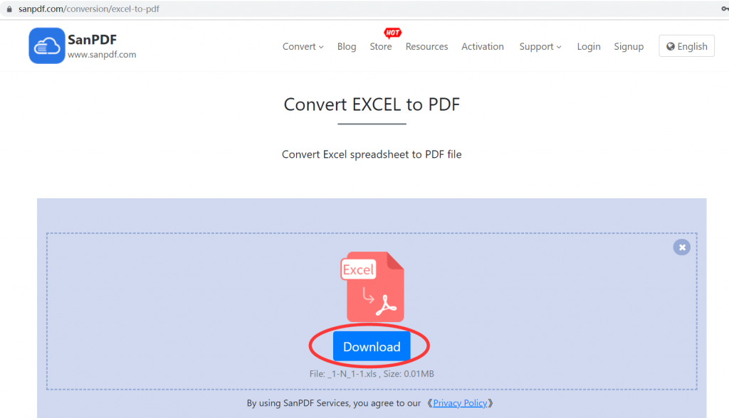Microsoft Office Excel(.xls,.xlsx) is converted to ADOBE PDF