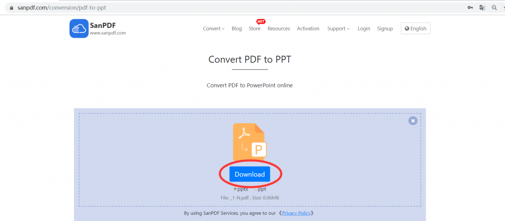 ADOBE PDF file to MICROSOFT OFFICE POWERPOINT (.PPT, .PPTX)
