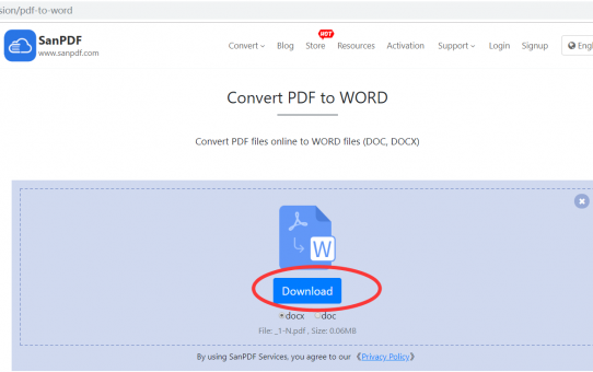 Convert Microsoft Office word (.doc, .docx) and ADOBE PDF without downloading the converter